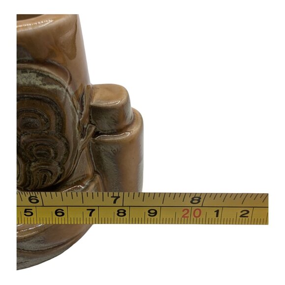 Vintage Ceramic Dual Taper Candle Holder Green Brown Double Candlestick - Picture 8 of 10